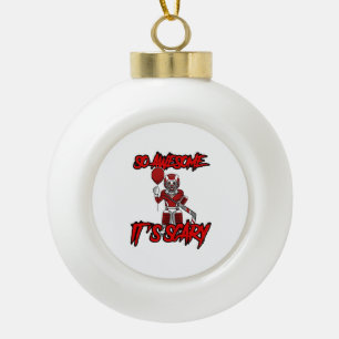 Gruseliger lustiger Halloween Clown Hockey Torwart Keramik Kugel-Ornament