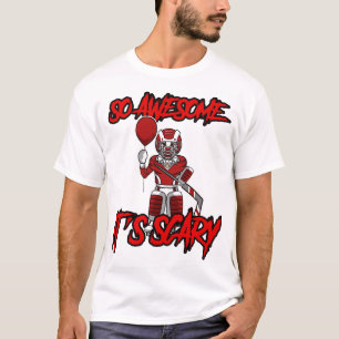 Gruseliger lustiger Halloween Clown Hockey Torwart T-Shirt