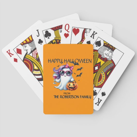 Gruseliger Mädchen-Geist Halloween Spielkarten (Rückseite)
