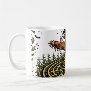 Gruseliger Maislabyrinth-Vogelscheuche Gruseliger Kaffeetasse