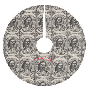Gruseliger menschlicher Totenkopf Thunder_Cove Polyester Weihnachtsbaumdecke