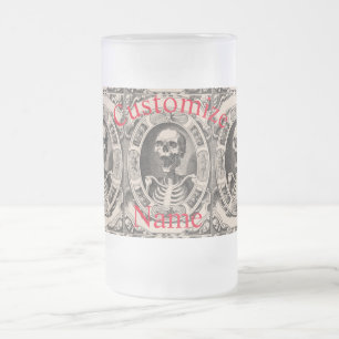 Gruseliger menschlicher Totenschädel Thunder_Cove Mattglas Bierglas