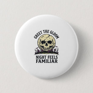 Gruseliger Mond-Schädel-Halloween-Grafik-Shirt_1 Button