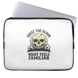 Gruseliger Mond-Schädel-Halloween-Grafik-Shirt_1 Laptopschutzhülle