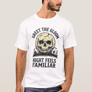 Gruseliger Mond-Schädel-Halloween-Grafik-Shirt_1 T-Shirt