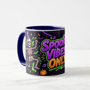 Gruseliger Neon-Halloween-Becher 'Spooky Vibes Onl Tasse