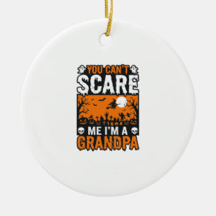 Gruseliger Opa Vintage Halloween-Shirt-Design_1 Keramik Ornament
