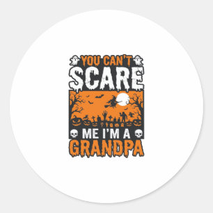 Gruseliger Opa Vintage Halloween-Shirt-Design_1 Runder Aufkleber