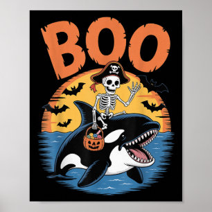 Gruseliger Orca-Kostüm auf Boo Orca Halloween Poster