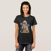 Gruseliger Patchwork-Blumen-Geist Deutscher Schäfe T-Shirt (Vorne ganz)