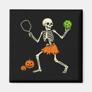 Gruseliger Pickleball-Halloween-Skelett-Kostüm Fra Magnet