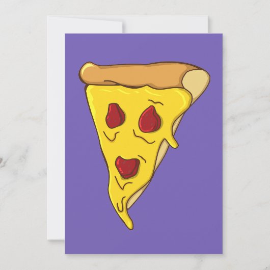 Gruseliger Pizzastück Einladung (Vorderseite)