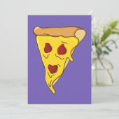 Gruseliger Pizzastück Einladung (Stehend Vorderseite)