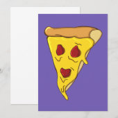 Gruseliger Pizzastück Einladung (Vorne/Hinten)