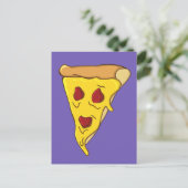 Gruseliger Pizzastück Postkarte (Stehend Vorderseite)