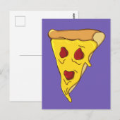 Gruseliger Pizzastück Postkarte (Vorne/Hinten)