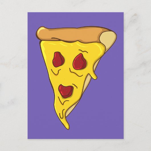 Gruseliger Pizzastück Postkarte (Vorderseite)