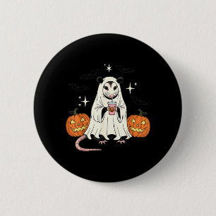 Gruseliger Possum-Geist-Kürbis-Halloween-Spaß-Süß Button
