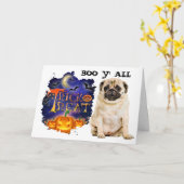 Gruseliger Pug Halloween Karte (Gelbe Blume)