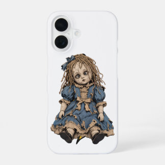 Gruseliger, rissiger Porzellanpuppen-Handyhülle - iPhone 16 Hülle
