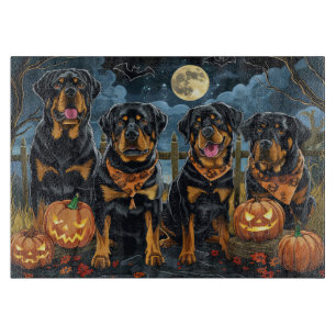 Gruseliger Rottweiler Halloween Schneidebrett