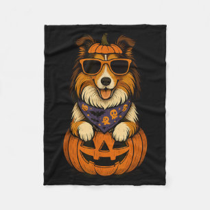 Gruseliger Rough Collie Kürbis Halloween Hunde Lie Fleecedecke