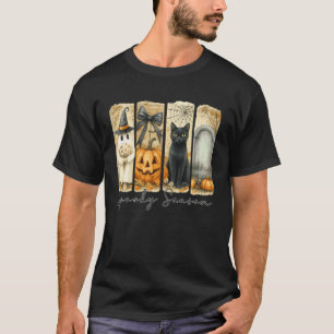 Gruseliger Saison Cottagecore Vintage Geist Katzen T-Shirt