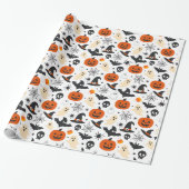 Gruseliger saisonaler Halloween-Muster Geschenkpapier (Ungerollt)