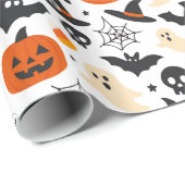 Gruseliger saisonaler Halloween-Muster Geschenkpapier (Rolleneckpunkt)