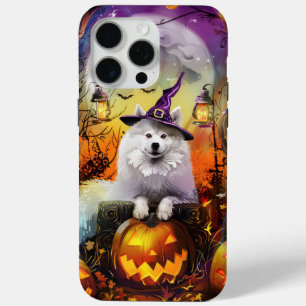 Gruseliger Samojede-Hund Halloween-Hexe und Kürbis Case-Mate iPhone Hülle