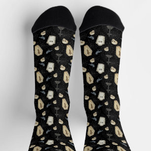 Gruseliger Sarg und Rabe Halloween  Socken