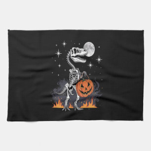 Gruseliger Saurus Halloween-Dinosaurier Geschirrtuch