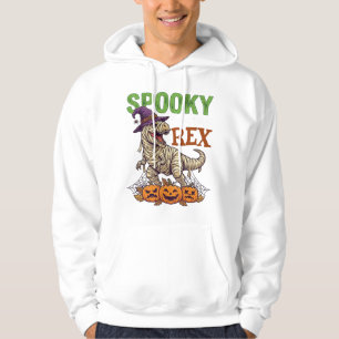 Gruseliger Saurus Rex Mumie Dinosaur Hexenhut Kürb Hoodie