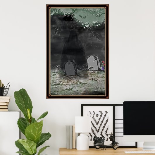 Gruseliger Schatten-Foto-Rahmenposter Poster (Heimbüro)