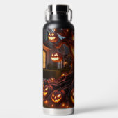 GRUSELIGER, SCHAUERLICHER HALLOWEEN-BAUM MIT ORANG TRINKFLASCHE (Vorderseite)