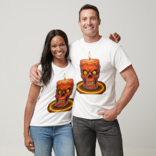 Gruseliger Schmelzender Schädel Kerzen Grafik T-Sh T-Shirt