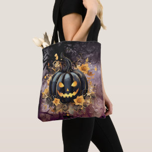 Gruseliger schwarzer Jack-O' Lantern-Friedhof Hall Tasche