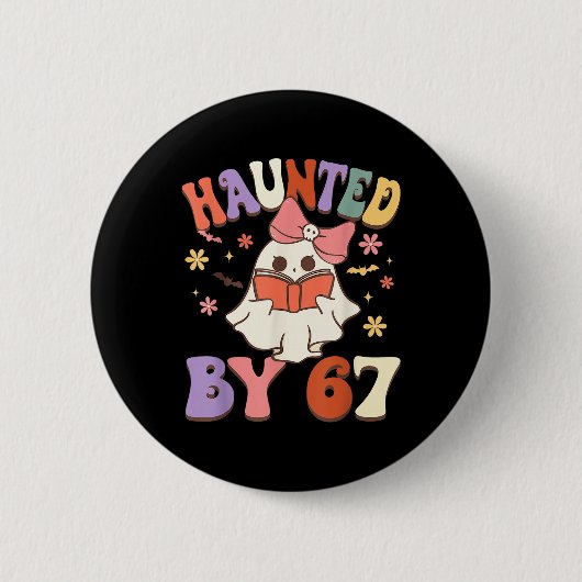 Gruseliger Sechs Sieben 6 7 Meme 67 Skeletthand Ha Button (Vorderseite)