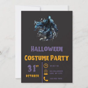 Gruseliger Sensenmann Schwarzes Halloween Einladung