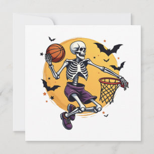 Gruseliger Skelett-Dunking Basketball-Friedhof Hal Einladung