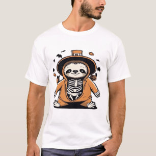Gruseliger Skelett Faultier-Süßigkeiten oder Saure T-Shirt
