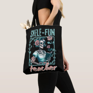 Gruseliger Skelett Grundschullehrer Tote Tasche