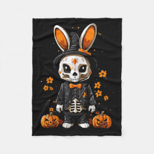 Gruseliger Skelett-Hasen-Halloween-Kostüm Fleecedecke