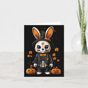 Gruseliger Skelett-Hasen-Halloween-Kostüm Karte