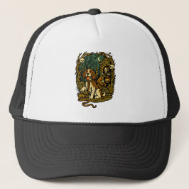 Gruseliger Skelett-Hund im Horror-Aesthetic Truckerkappe