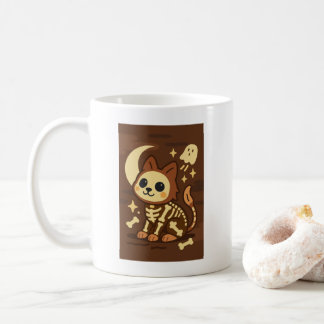 Gruseliger Skelett-Katzen- und Geister-Klassiker-M Kaffeetasse