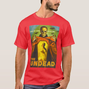 Gruseliger Skelett Retro Halloween Monster Poster T-Shirt