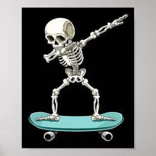 Gruseliger Skelett-Skateboarder-Halloween-Skateboa Poster