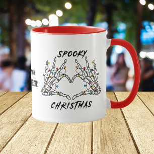 Gruseliger Skelett-Weihnachtsliebe  Gruselige rote Tasse