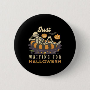 Gruseliger Sommer-Skelett, das nur auf Halloween w Button